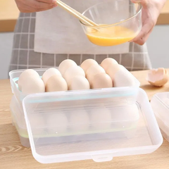 Huevera Plástica Con Tapa Para 15 Huevos