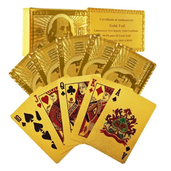 Mazo De Cartas Dorado Poker Doradas Naipes Baraja Oro Diseño