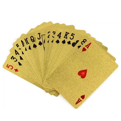 Mazo De Cartas Dorado Poker Doradas Naipes Baraja Oro Diseño