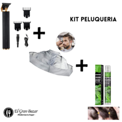Kit Peluqueria Cuidado Capilar: Afeitadora Patillera + Capa Delantal + Spray Crecimiento Pelo