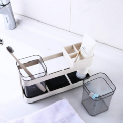 Kit Cuidado Dental Cepillo Eléctrico Usb + Organizador Doble Vaso Porta Cepillo - tienda online