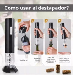 Saca Corchos Electrico Destapador De Botella De Vino A Pilas en internet
