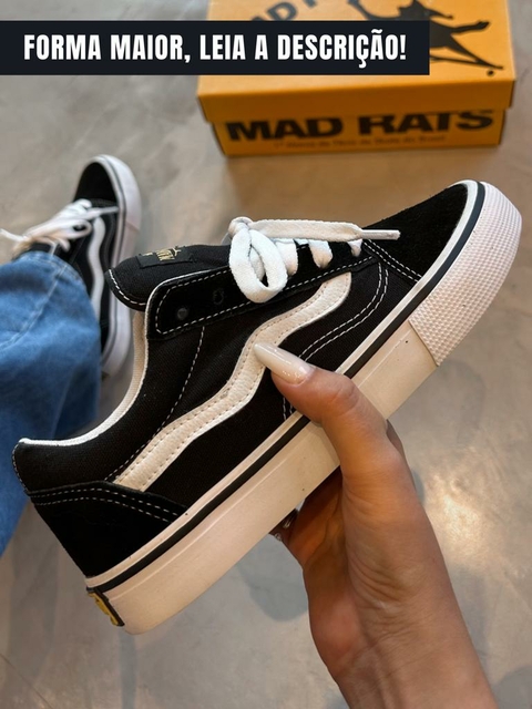 Tênis Mad Rats Old School Preto/Branco VIVA VIVAZZ