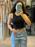 Regata Cropped Canelada Preta - comprar online