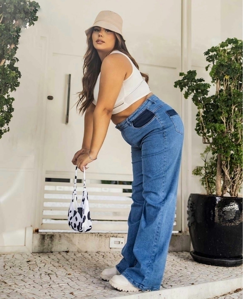 Calça Jeans Wide Leg Plus Vintage Média - VIVA VIVAZZ