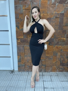 Vestido Canelado Acetinado FORMA PEQUENA - LojaDtale