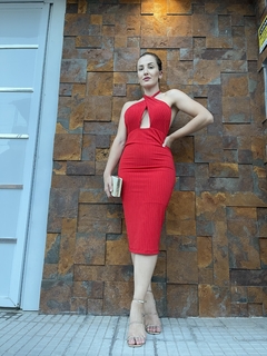 Vestido Canelado Acetinado FORMA PEQUENA - loja online