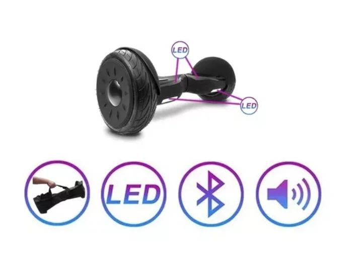 Skate Elétrico Hoverboard 6.5 Fogo e Água com LED Frontal e