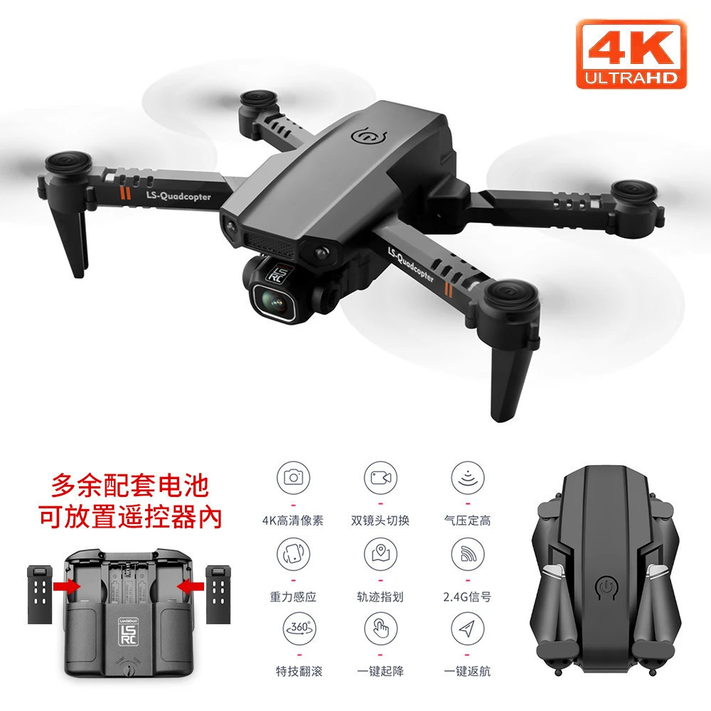 Mini drone dobravel LSRC XT6 4K pixels UAV fotografia aerea altura