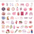 50 pecas de adesivos animais grafite flor de cerejeira rosa gato bagagem infantil notebook kick scooter copo de agua adesivos - comprar online