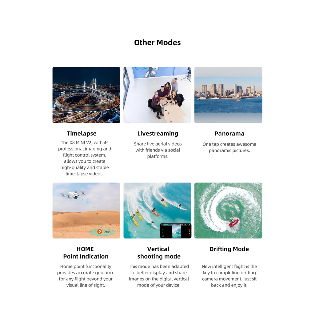 Para fimi x8 mini v2 camera zangao 250g classe drones 9km 4k