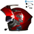 Motocicleta multifuncional rosto cheio flip up sem fio/blue-t00th lente dupla inteligente capacete de dente azul com microfone - tienda online