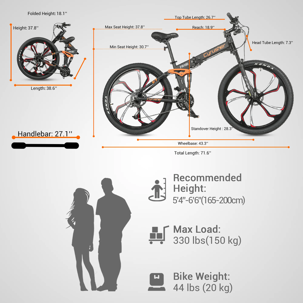 Cyrusher fr100 folding clearance mountain bike