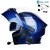 Imagen de Motocicleta multifuncional rosto cheio flip up sem fio/blue-t00th lente dupla inteligente capacete de dente azul com microfone