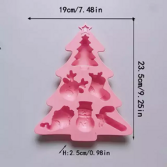 MOLDE SILICONA PINO ARBOL NAVIDAD CON 6 FIGURAS NAVIDEÑAS - comprar online