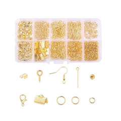 KIT ARMAR AROS PULSERAS COLLAR PITONES MOSQUETONES x 300 UNIDADES ORO