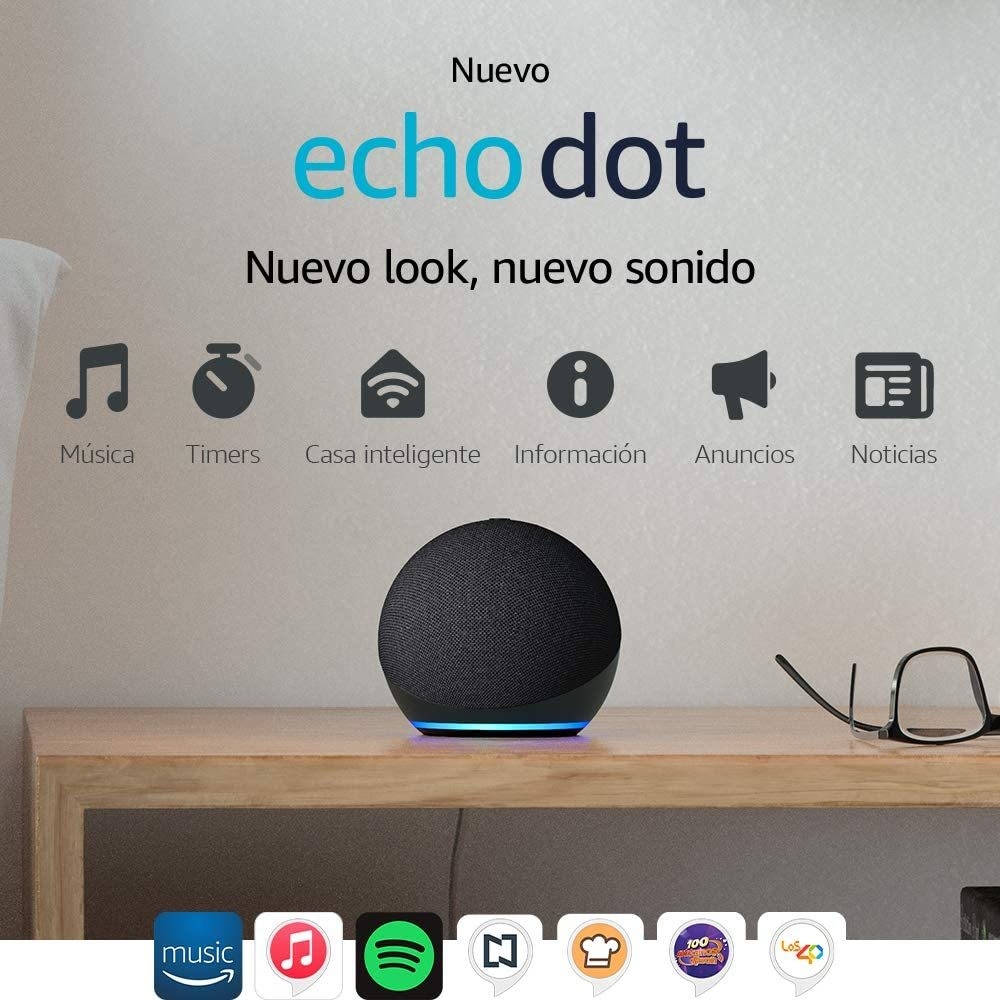 Nuevo Echo Dot (4ta Gen) - Bocina inteligente con Alexa - Negro