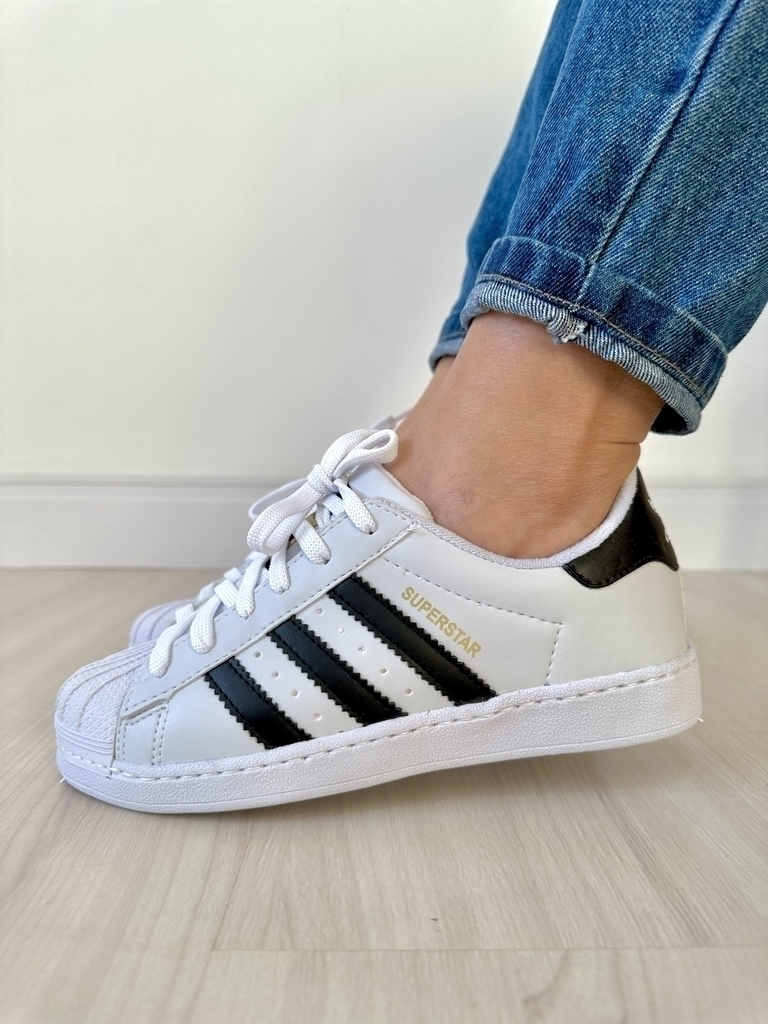 Tênis Adidas Super Star Preto Jeans