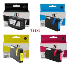 Kit 4x Cartuchos de Tinta compatível HP 711 XL | 711XL | Alto Rendimento | 100% Novo | Black | Ciano | Yellow | Magenta | 170 ML