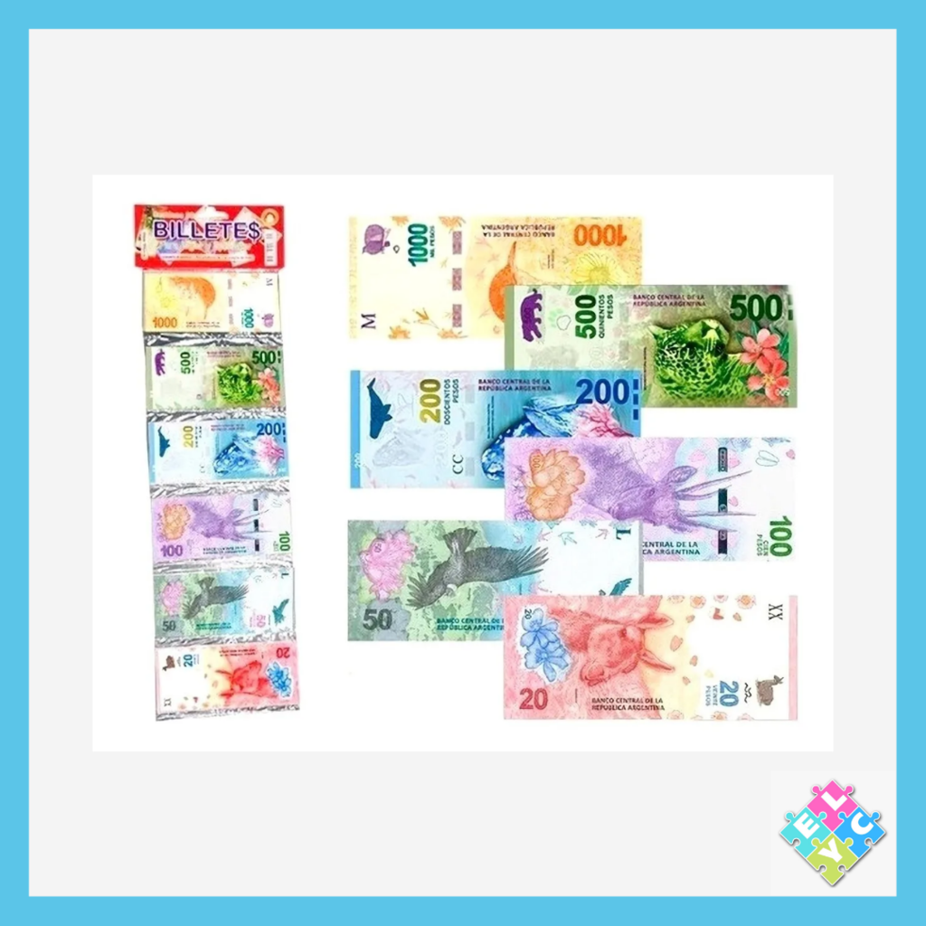 Dinero De Juguete X80 Billetes Argentinos Juego Niños