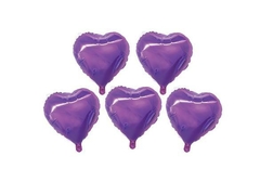 Globos Corazones Violetas 5" x 5 unidades - comprar online
