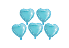 Globos Corazones Celeste 5" x 5 unidades - comprar online