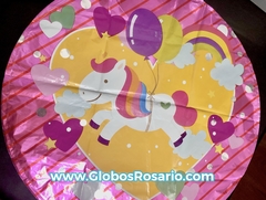 Globo metalizado unicornio con globos 18"