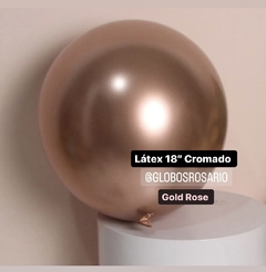 Globo Latex Cromado GOLD Rose 18” x unidad