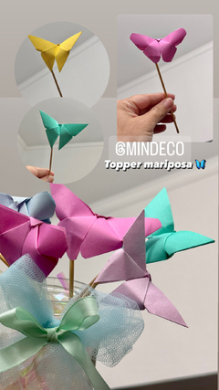 Topper origami Mariposa x unidad