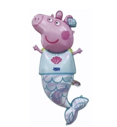 Globo metalizado Peppa pig sirena 70 cm