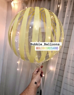Globo Burbuja cristal con rayas amarilla 18” x unidad