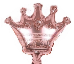 Globo metalizado Corona rosa 35cm