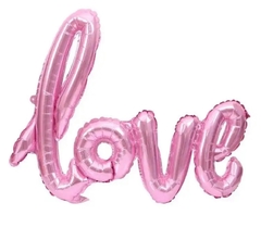 Globo frase "love" rosa 50cm -