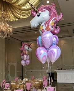 Globo unicornio color rosa con detalles en flores 115cm en internet