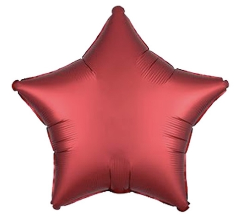 Globo metalizado Estrella roja satinada 18