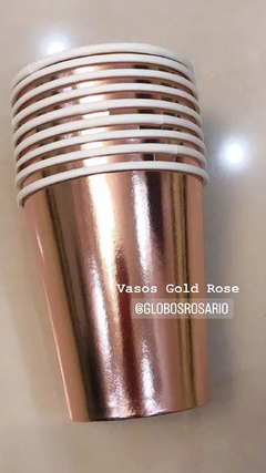 Vasos Gold Rose x 10 unidades