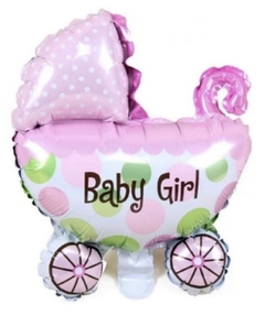 Globo baby shower cochecito "baby girl" 30 cm