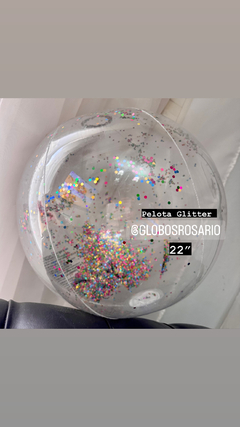 pelota cristal con glitter 22”