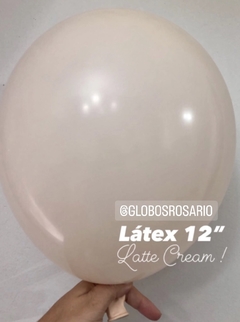 Globo Latex Color Latte Cream 12" x 10 unidades