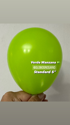 globo latex 5" Verde manzana Standard x 10 unidades