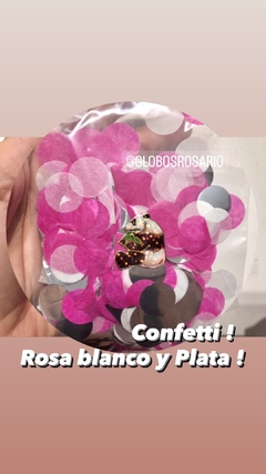 Confetti Rosa Blanco y Plata