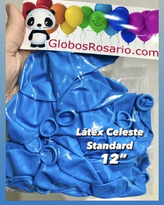 Globo látex Celeste Standard 12" x 25 unidades