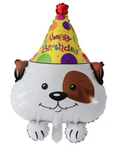 Globo metalizado perro con bonete happy Birthday 18"