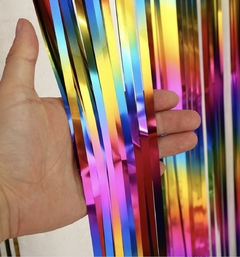 Cortina metalizada multicolor 2 m largo x 1 de ancho