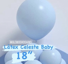 Globo Latex Celeste baby 18" x unidad