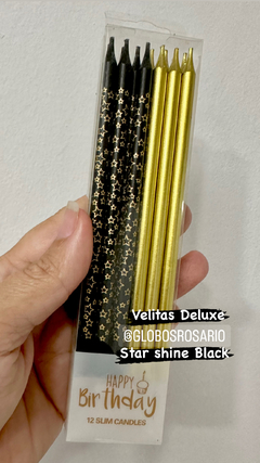 velas Star Shine Black x 12 unidades