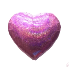 Globo corazón glitter color Fucsia 18" - comprar online