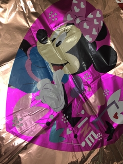 Globo metalizado corazón Rose con imagen de Mickey Mouse y Minnie Mouse I Love you 18"