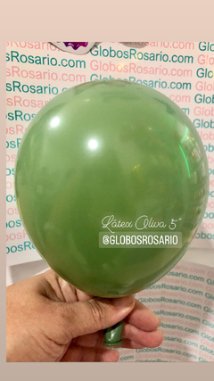 globo latex 5" verde Oliva x 10 unidades