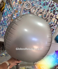 Globo Esfera 4D plata Satinado 18"